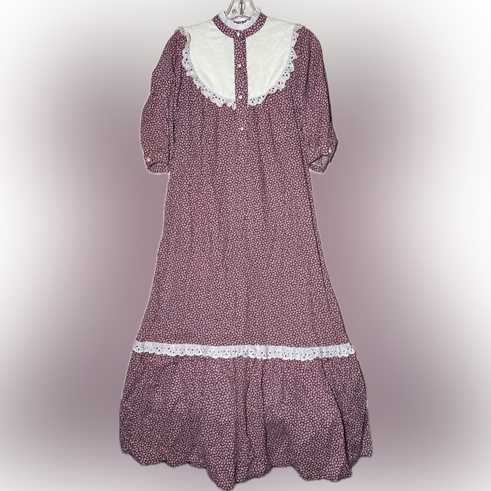 80s Carol Bennett Prairie Bib Vintage Muumuu